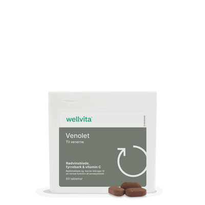 Venolet kosttilskudd med rødvinsblader, furrebark og vitamin C for bedre blodgjennomstrømning og mot tunge ben, 60 tabletter