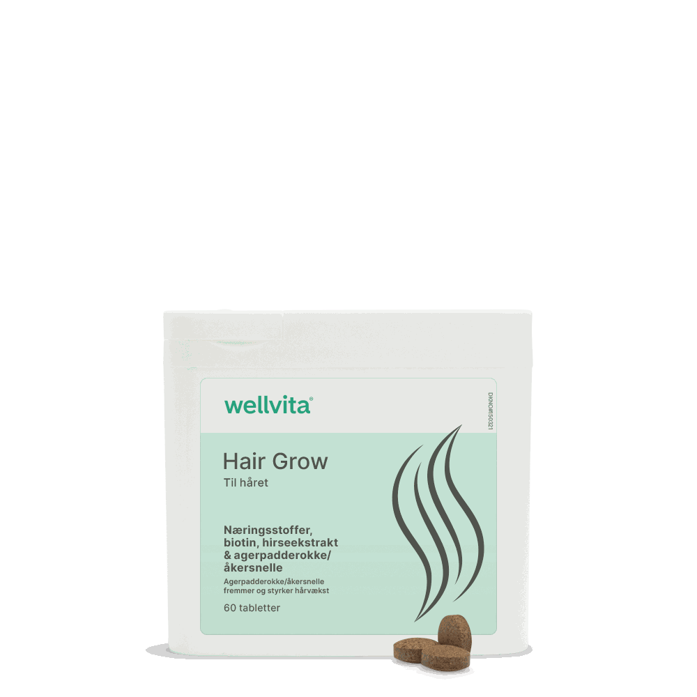 Hair Grow kosttilskudd med biotin, åkersnelle og hirseekstrakt for styrking av hårvekst, 60 tabletter