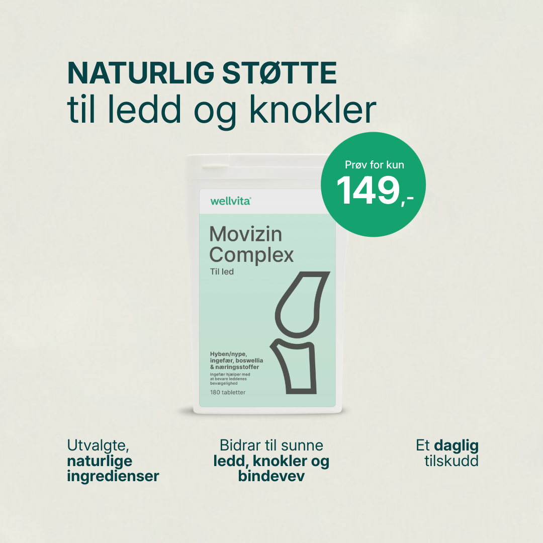 Movizin Complex kosttilskudd med ingefær, nype og boswellia for bedre leddhelse og bevegelighet.