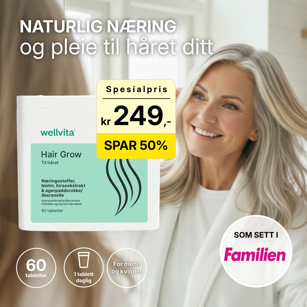 Hair Grow kosttilskudd med biotin, åkersnelle og hirseekstrakt for styrking av hårvekst, 60 tabletter