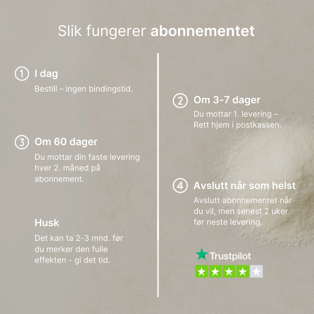 Collagen Skin Improver pulver i porsjonspose for bedre hudelastisitet og redusert rynker og cellulitter