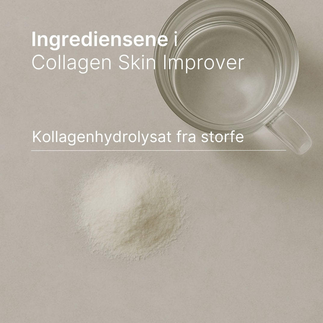 Collagen Skin Improver pulver i porsjonspose for bedre hudelastisitet og redusert rynker og cellulitter