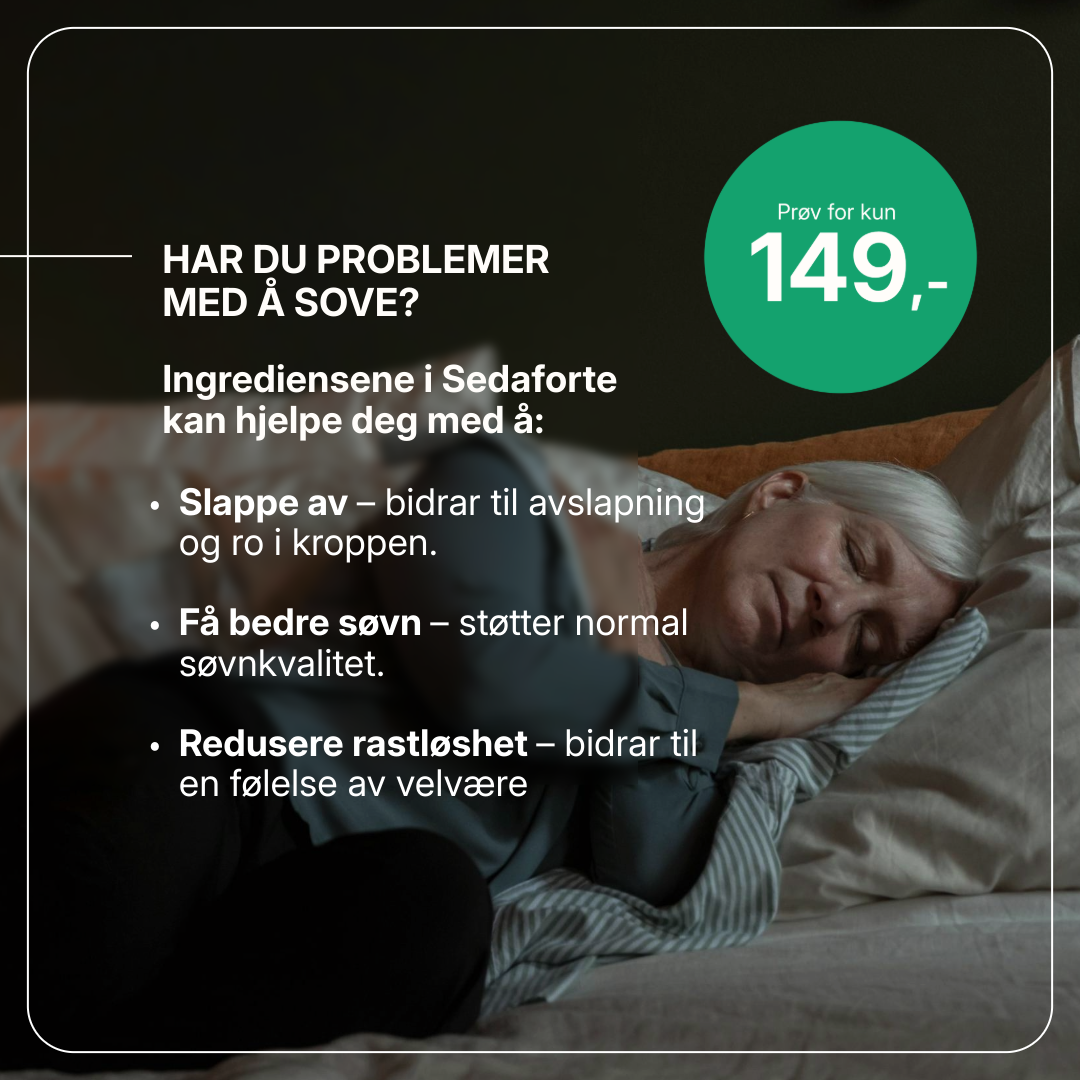 Sedaforte kosttilskudd med sitronmelisse, humle, kamille og schisandra for avslapning og bedre søvn, 60 tabletter.