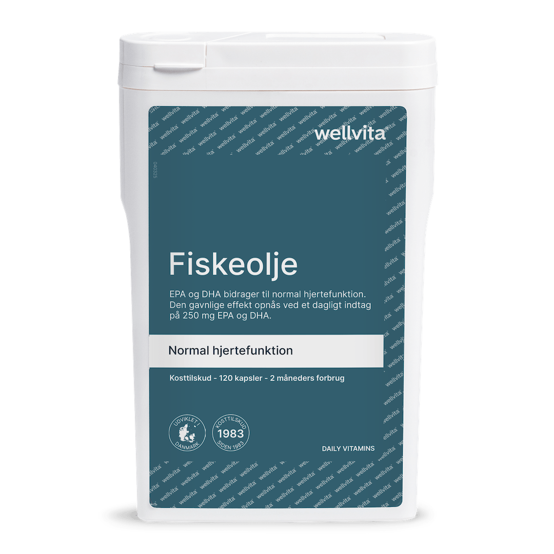 Wellvita fiskeolje kosttilskudd med omega-3 for hjerte og hjernefunksjon, 120 kapsler