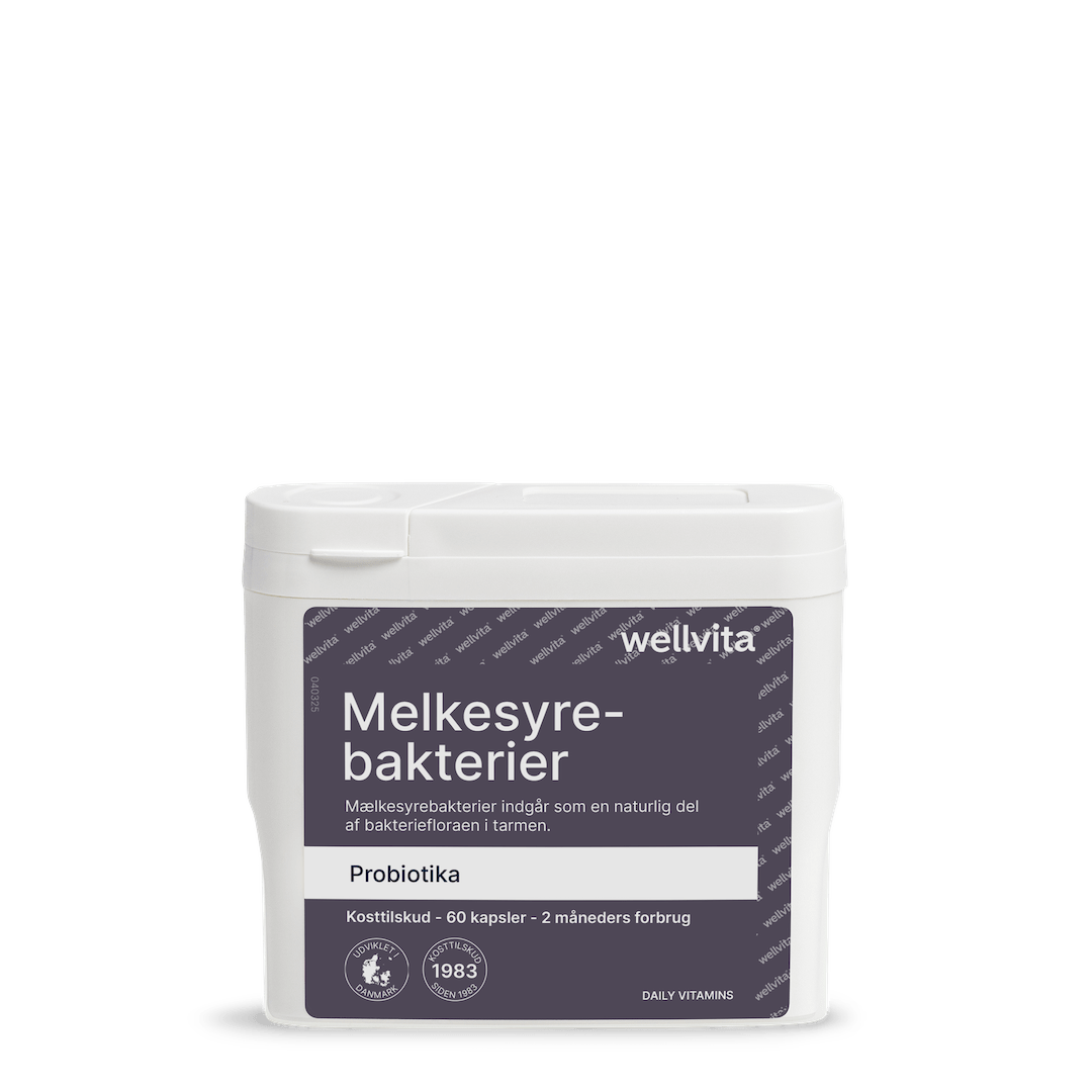 Melkesyrebakterier probiotika kosttilskudd i eske med 60 kapsler for tarmhelse